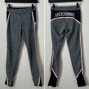 Abercrombie Kids Girls Leggings gray pink black mesh